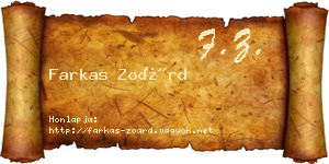 Farkas Zoárd névjegykártya