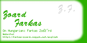zoard farkas business card